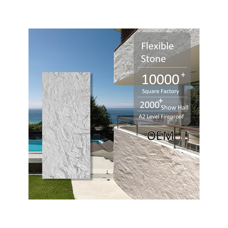 Flexible stone exterior wall application
