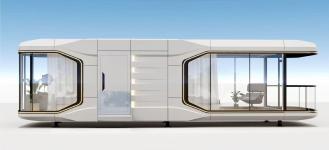 Exterior view of the Yuejia E7 space capsule mobile house