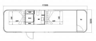 Floor plan of the Yuejia E7 space capsule mobile house